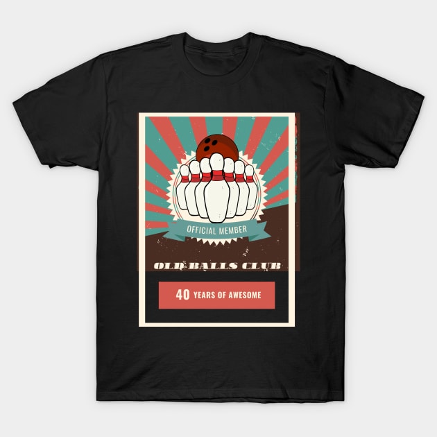 old balls club bowling T-Shirt by Amart